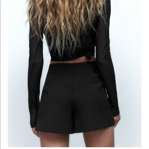 Zara high waist topstitch shorts M black no tags but never worn - Picture 4 of 9